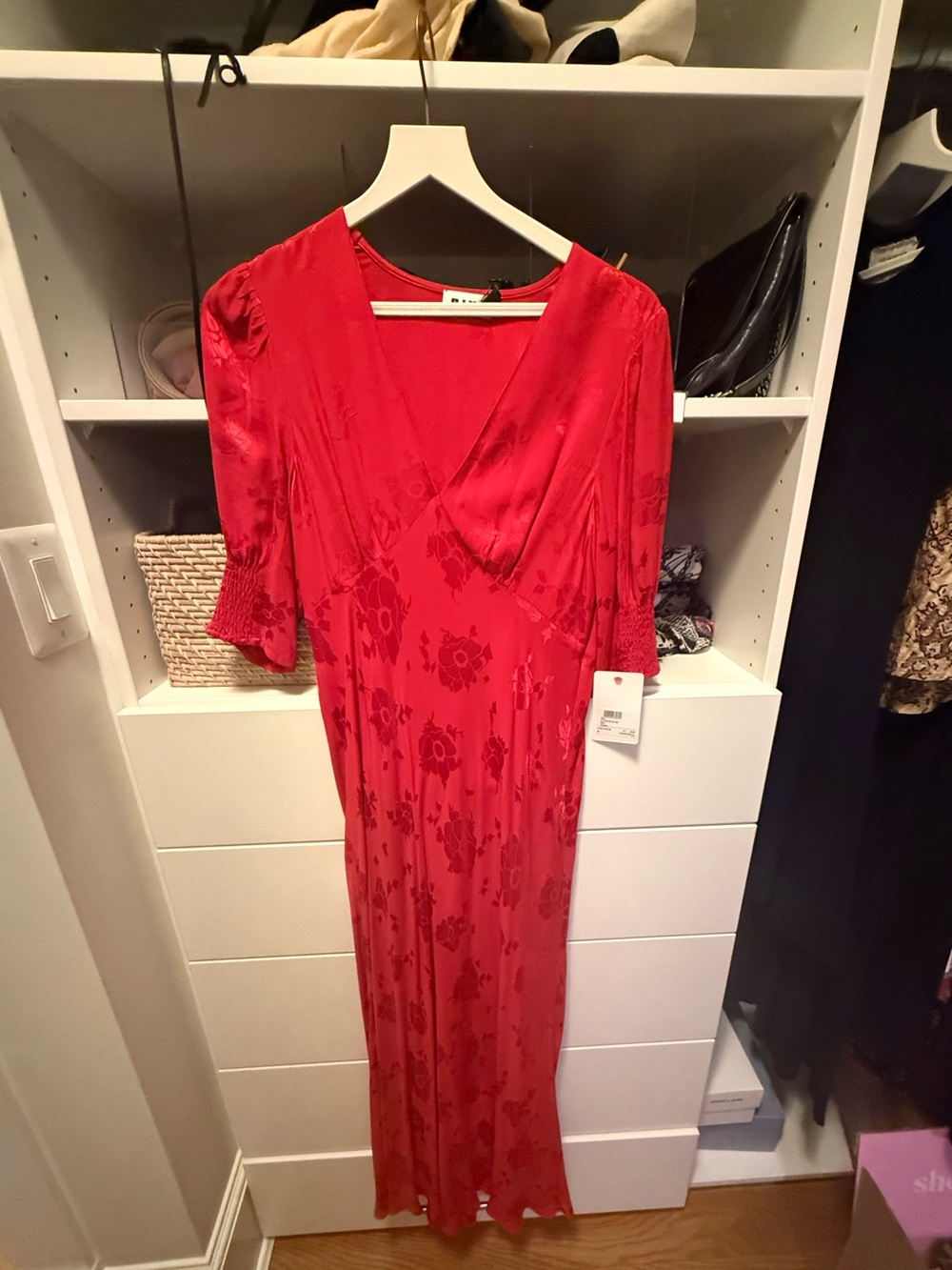 Rixo Satin Red Dress - new with tags